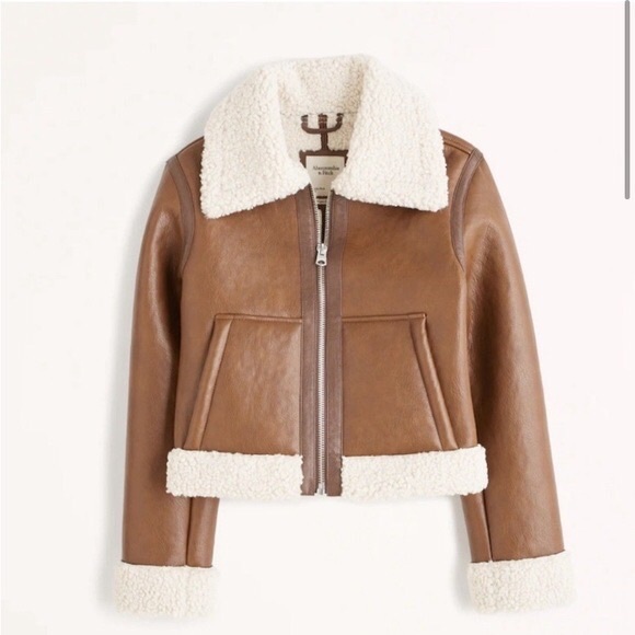 Sherpa-Lined Vegan Leather Shearling Jacket - Picture 1 of 5